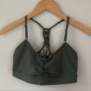 Prana Yoga Bra with Braided Back, Green - Size Small